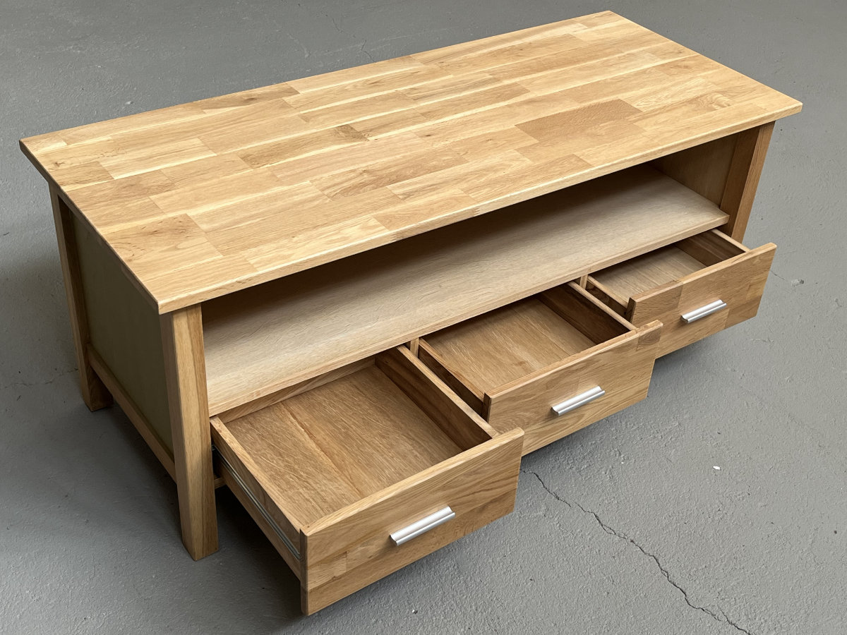 TV-Kommode aus Eiche mit Gold – Bild 3