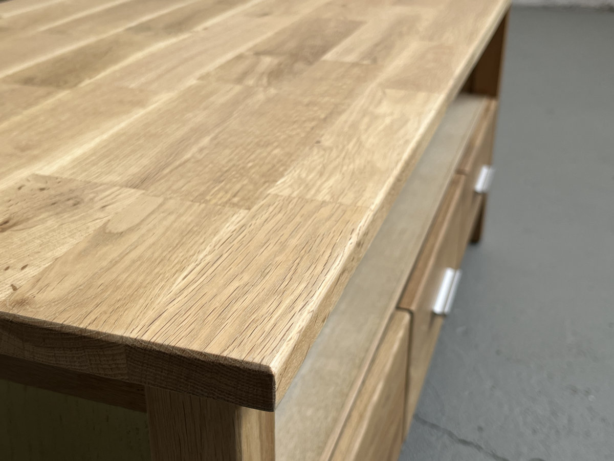 TV-Kommode aus Eiche mit Gold – Bild 4