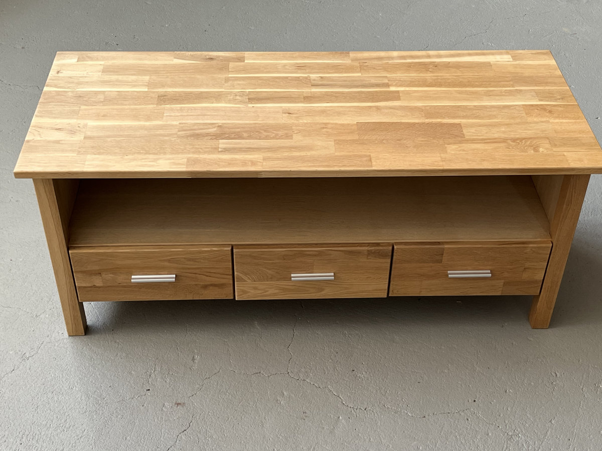 TV-Kommode aus Eiche mit Gold – Bild 7