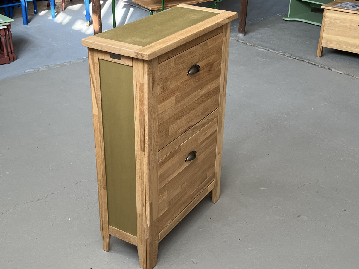 Schuhschrank aus Eiche mit Gold – Bild 6